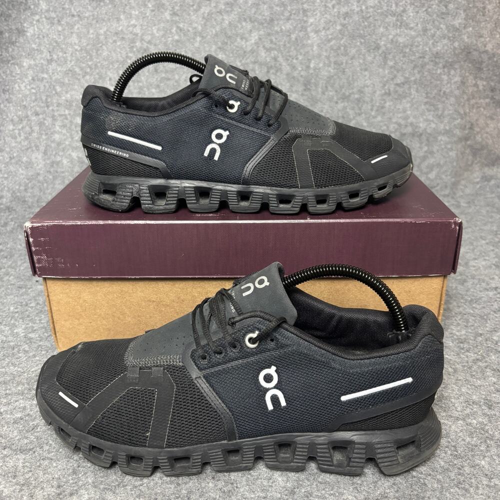 On Cloud 5 All Black Athletic Trainer Running Shoes Mens Size 9 US 59.98986